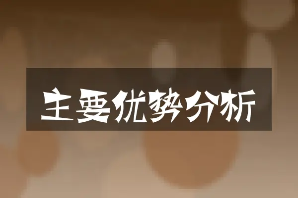 主要优势分析