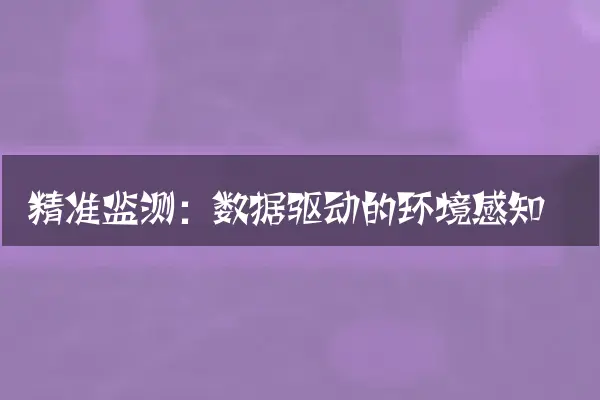 精准监测：数据驱动的环境感知